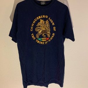 Zion Rootswear Rastafari Short Sleeve Tee Reggae Lion Rasta
